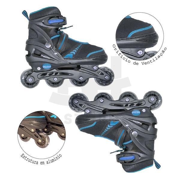 Imagem de Patins Infantil Ajustável Com Luz LED BH Store 31-34