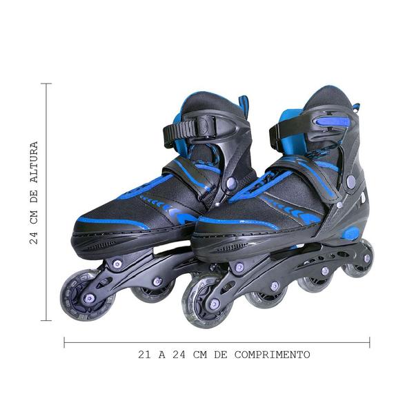 Imagem de Patins Infantil Ajustável Com Luz LED BH Store 31-34