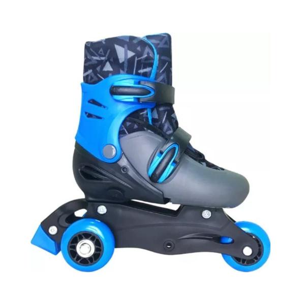 Imagem de Patins Infantil Ajustável Inline Triline Azul/preto 31/34