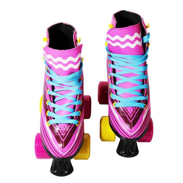 Imagem de Patins Infantil Criança Roller Feminino Tam 34 Rosa 4 Rodas Importway