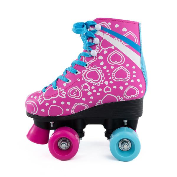 Imagem de Patins Infantil Feminino 4 Rodas Roller 34 Ao 40 Luna Rosa MC84280 Rosa