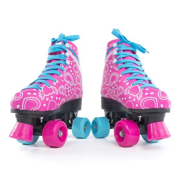 Imagem de Patins Infantil Feminino 4 Rodas Roller 34 Ao 40 Luna Rosa MC84280 Rosa