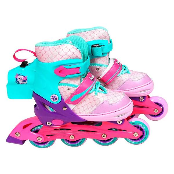 Imagem de Patins Infantil Inline Ajustável com Led e Fumaça Unitoys 34-37  Radikale Play Smoke 1803M