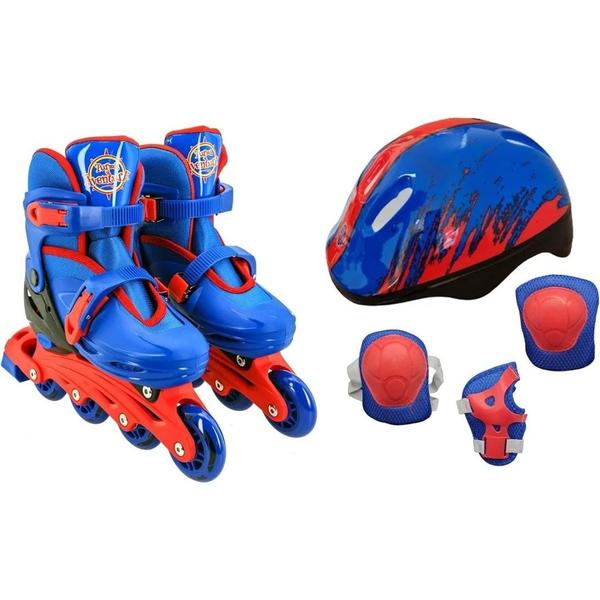 Imagem de Patins Infantil Menino Menina Kit Segurança Completo 4 Rodas