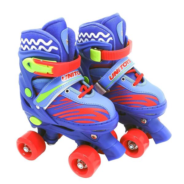 Imagem de Patins Infantil Quad 4 Rodas Com Kit Proteção Azul - Unitoys