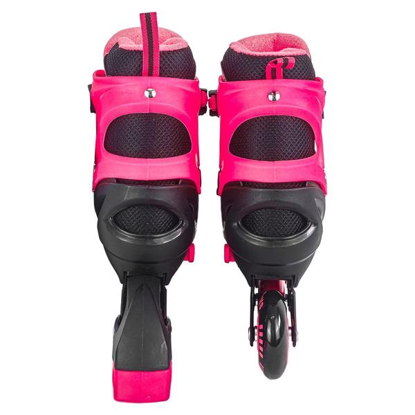 Imagem de Patins Infantil Roller Cor Rosa Com Freio E Ajuste De 4 Numeros até 60kg  - Unitoys