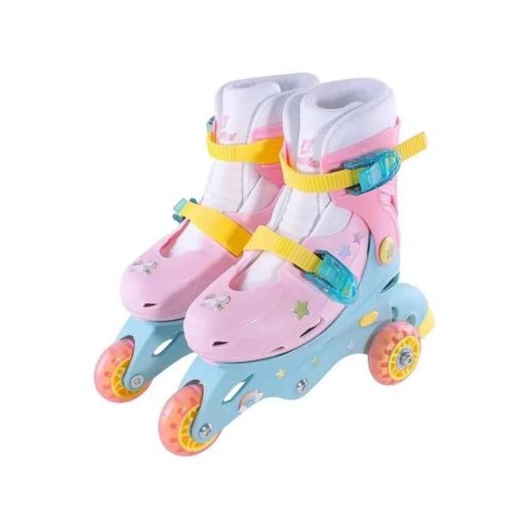 Imagem de Patins Infantil Tri-line Unicórnio 26 29 Com Kit De Segurança Fenix