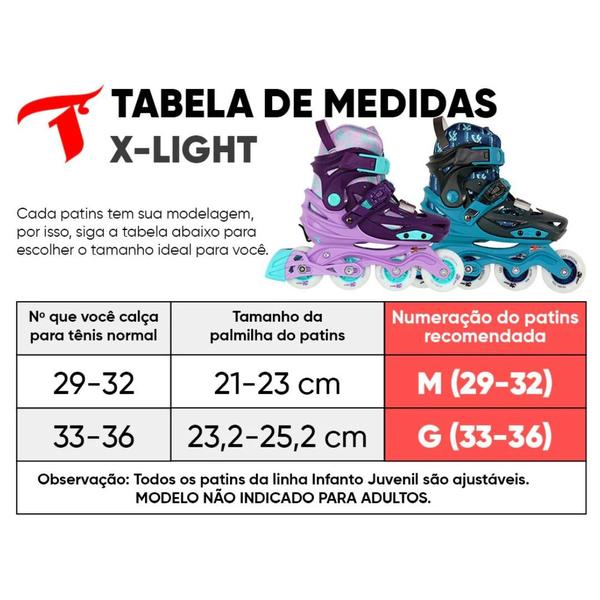 Imagem de Patins Infantil X-LIGHT AZUL com Rodas LED (PAR)