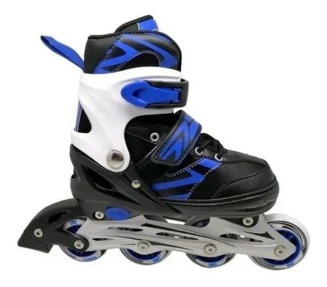 Imagem de Patins Inline Ajustável  33-37 Azul/preto - Dm Radical