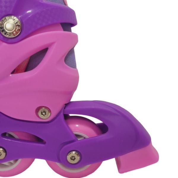 Imagem de Patins Inline Ajustável Kit Proteção DMR6544 Rosa 30-33