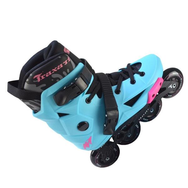 Imagem de Patins Inline Feminino Masculino Freestyle Urban Traxart Revolt Azul Roller 80MM ABEC 9