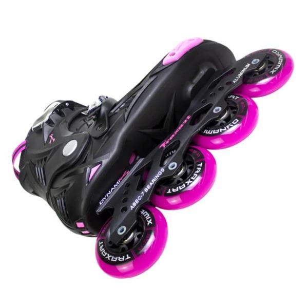 Imagem de Patins Inline Freestyle Iniciante Roller Traxart Dynamix Rosa 80MM ABEC-7 Feminino