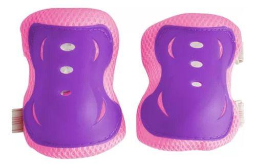 Imagem de Patins Inline + Kit Proteção Completo E Ajustável Rosa