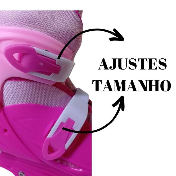 Imagem de Patins Inline Roller De 4 Rodas Rosa Elite Tamanho:28/31