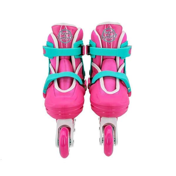 Imagem de Patins Inline Unitoys Com Kit Segurança 30-33 1785S - Rosa