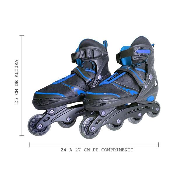 Imagem de Patins Juvenil Ajustável com Luz LED BH Store 35 - 38