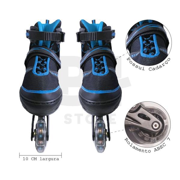 Imagem de Patins Juvenil Ajustável com Luz LED BH Store 35 - 38