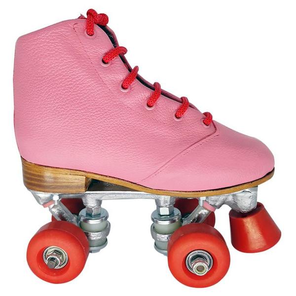 Imagem de Patins Quad 4 Rodas Infantil Rosa e Roda Vermelha