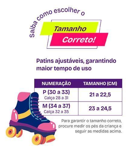 Imagem de Patins Quad 4 Rodas Roller Aventura Preto e Pink Unitoys