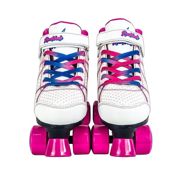 Imagem de Patins Quad Branco E Rosa Infantil Para Meninas Roller Tenis Tamanho 35-38 - Unitoys