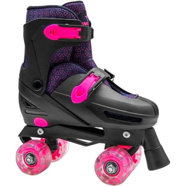 Imagem de Patins Quad Infantil c/ LED Ajustável 34 a 37 Kit Proteção