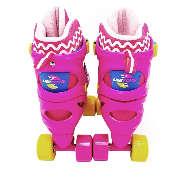 Imagem de Patins Quad Infantil Rosa Com Kit Proteção - Unitoys