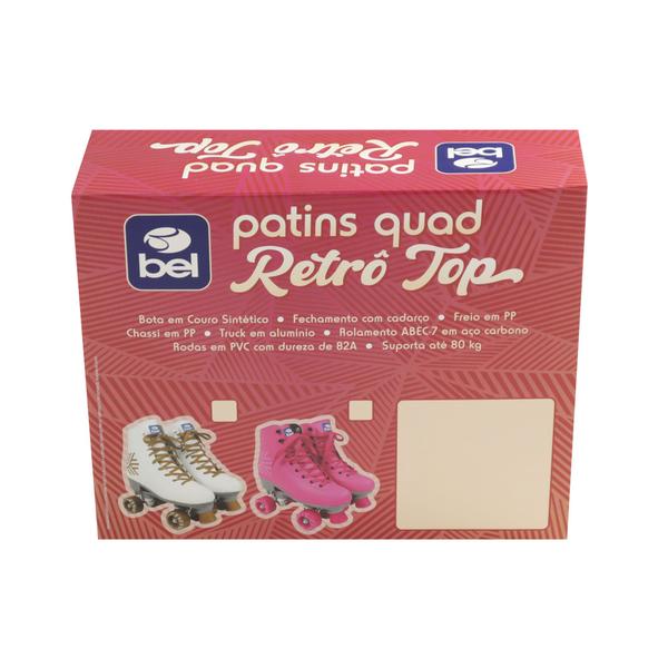 Imagem de Patins Quad Retrô Branco & Dourado Bel