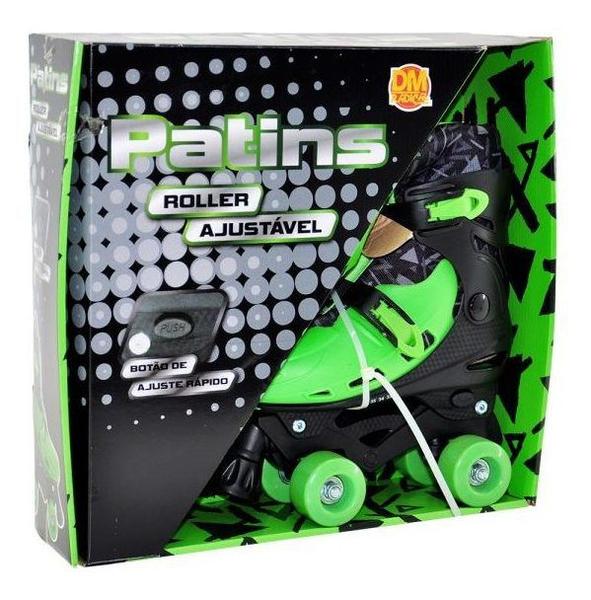 Imagem de Patins Roller Ajustável  Verde e Preto - Tamanho M