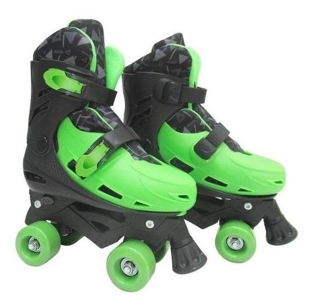 Imagem de Patins Roller Ajustável  Verde e Preto - Tamanho M