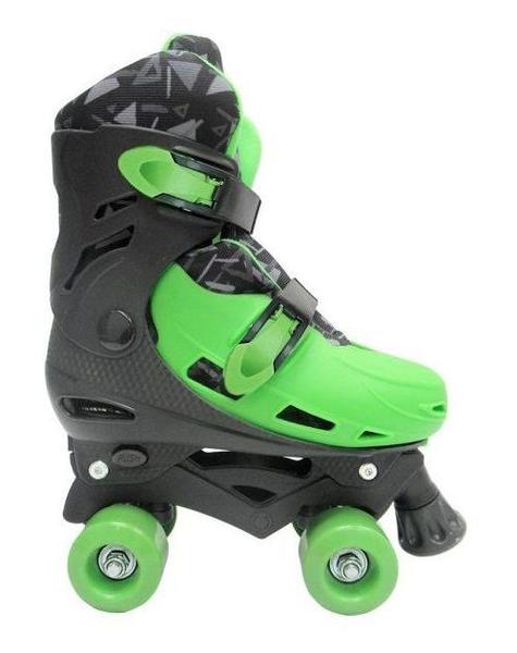 Imagem de Patins Roller Ajustável  Verde e Preto - Tamanho M