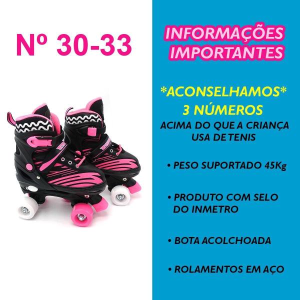 Imagem de Patins Roller Com Kit De Proteção Infantil Numero 30 Ao 33