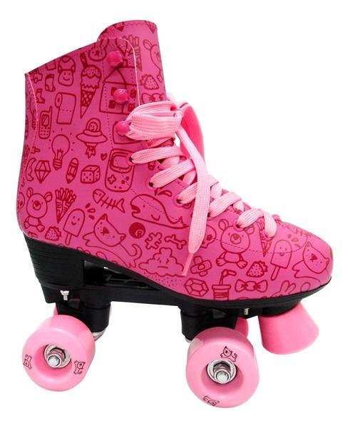 Imagem de Patins roller estilo new rosa - dm toys