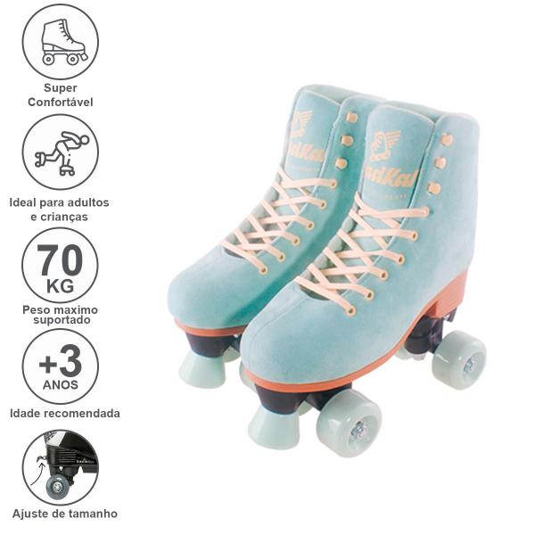 Imagem de Patins Roller Infantil e Adulto Quad 4 Rodas com Ajuste de Tamanho