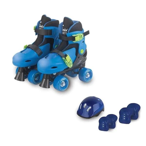 Imagem de Patins Roller Kit Azul com Preto 34-37- Fenix PK-01P