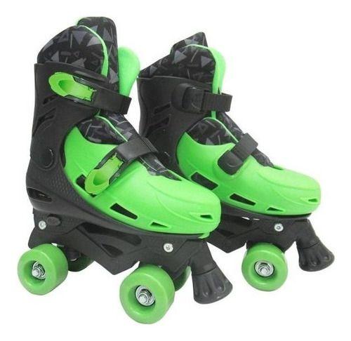 Imagem de Patins Roller Masculino Ajustável Azul E Preto 33-36