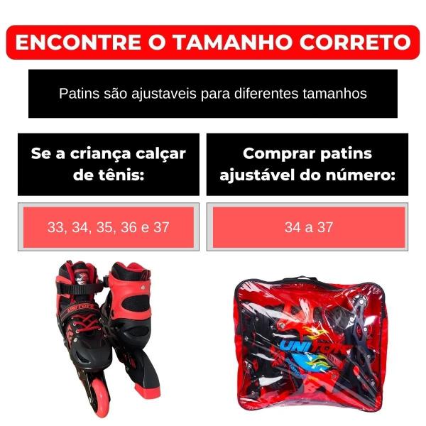 Imagem de Patins Roller Rosa Infantil Rodinha c/ Led Ajustavel 34 37