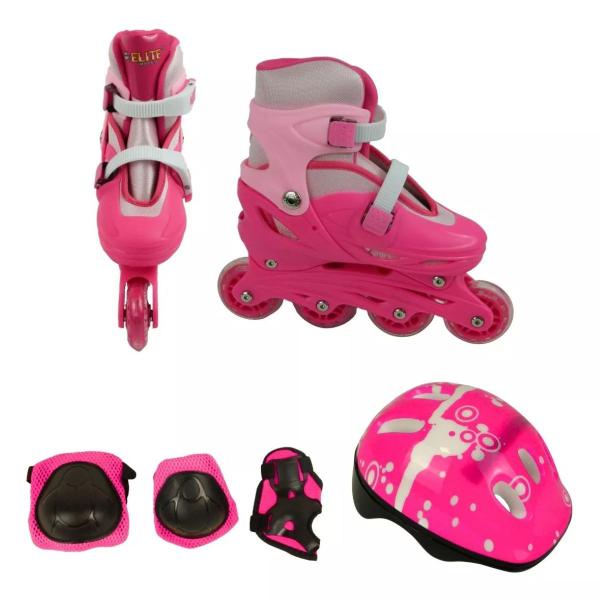 Imagem de Patins Roller Semi Profissional T36-39 C/ Kit Proteção Completo Juvenil Adulto - Resistente