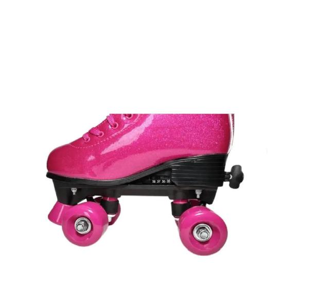 Imagem de Patins Roller Skate Infantil Ajustável Rosa 39/42 Fênix Brinquedos