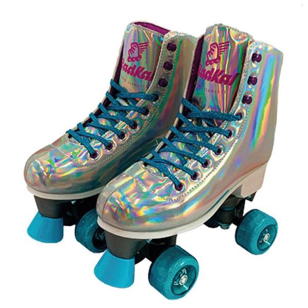 Imagem de Patins Shine Ajustável com 4 Rodas Lilás Platinado Brilhante - Fenix