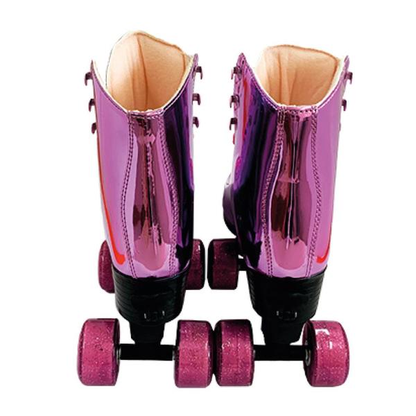 Imagem de Patins Shine Ajustável  com 4 Rodas Roxo Platinado Brilhante - Fenix