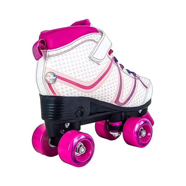 Imagem de Patins Tenis Infantil Tamanho Ajustável Branco E Rosa Para Menina 35-38 - Unitoys