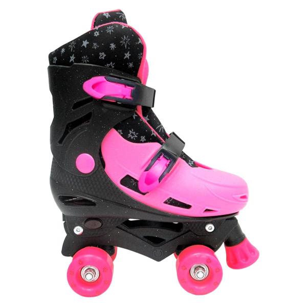 Imagem de Patins Tradicional Quad Roller Rosa C/ Glíter 5852 - Dm Toys