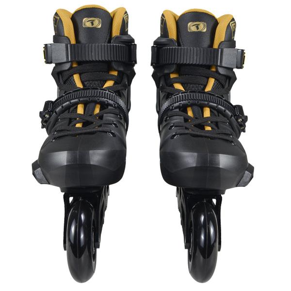 Imagem de Patins Traxart Revolt Turbo Black Gold  Inline Freestyle - 80mm ABEC-9 Cromo