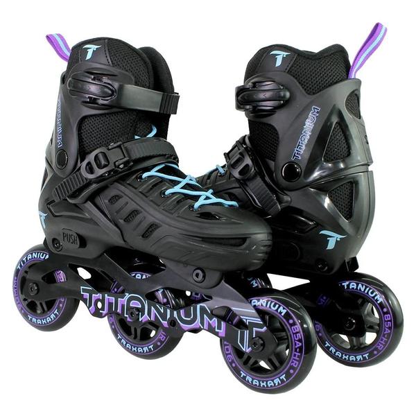 Imagem de Patins Traxart Titanium Infantil Ajustável  Rodas 90mm Abec7