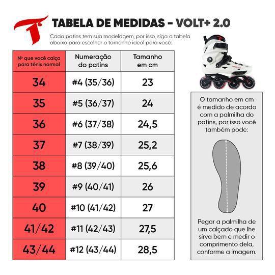 Imagem de Patins Volt + 2.0 Branco Inline Freestyle Traxart 80mm Abec-9