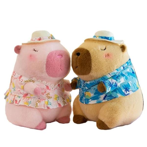 Imagem de Pato Amarelo Capivara Brinquedo De Pelúcia Bonito Simulação Beachwear Animal De Pelúcia Kawaii