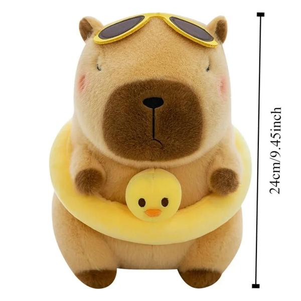 Imagem de Pato Amarelo Capivara Brinquedo De Pelúcia Bonito Simulação Beachwear Animal De Pelúcia Kawaii