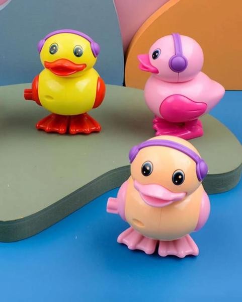 Imagem de Pato com Fone de Ouvido Pula Pula a Corda Brinquedos Infantil Crianças Colorido Patinho Andar Desenho Animado Toys