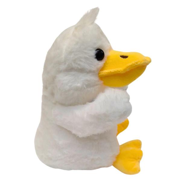 Imagem de Pato de Pelúcia Branco Laço Patinho Macio Fofinho 20cm