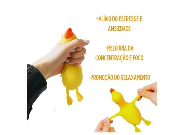 Imagem de Pato Patinho Indestrutivel Puxa Anti Stress Macio Ansiedade